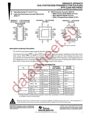 SN74AHC74PWR datasheet  